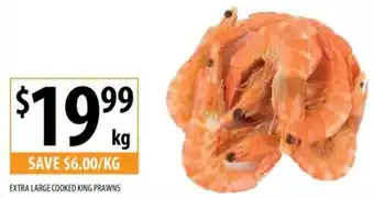Supabarn EXTRA LARGE COOKED KING PRAWNS offer