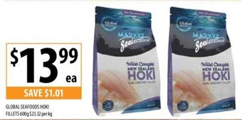 Supabarn GLOBAL SEAFOODS HOKI FILLETS 600g offer