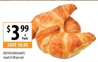 Supabarn BUTTER CROISSANTS 4 pack offer