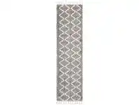 LivingStyles Saffron Amira Fringed Shag Runner Rug, 80x200cm, Silver offer