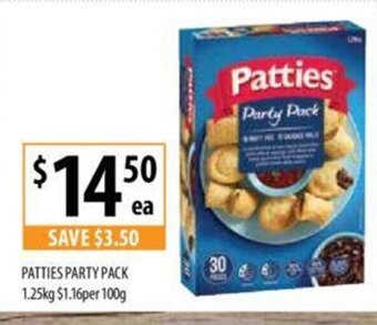 Supabarn PATTIES PARTY PACK 1.25kg offer