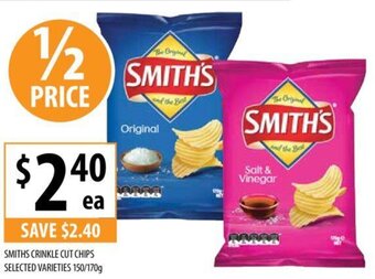 SMITHS CRINKLE CUT CHIPS SELECTED VARIETIES 150/170g
