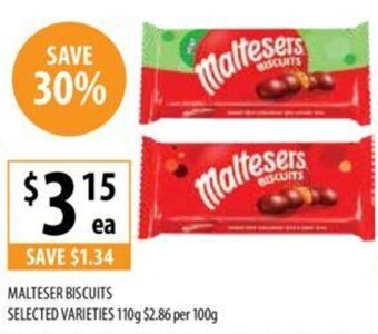 Supabarn MALTESER BISCUITS SELECTED VARIETIES 110g offer