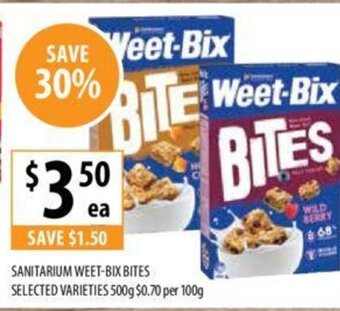Supabarn SANITARIUM WEET-BIX BITES SELECTED VARIETIES 500g offer