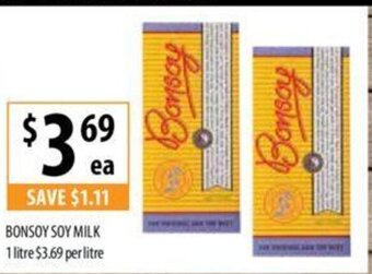 BONSOY SOY MILK 1 litre