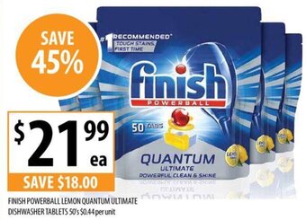 Supabarn FINISH POWERBALL LEMON QUANTUM ULTIMATE DISHWASHER TABLETS 50's offer