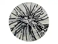 Botanical Splash Handmade Round Wool Rug, 150cm, Grey