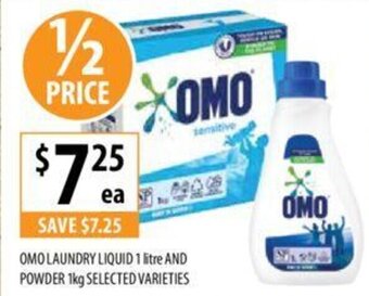 Supabarn OMO LAUNDRY LIQUID 1 litre AND POWDER 1kg SELECTED VARIETIES offer