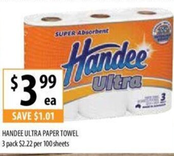 Supabarn HANDEE ULTRA PAPER TOWEL 3 pack offer