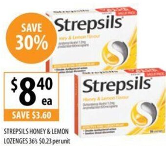 Supabarn STREPSILS HONEY & LEMON LOZENGES 36's offer