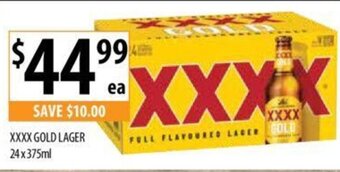 Supabarn XXXX GOLD LAGER 24x375ml offer