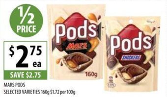 Supabarn MARS PODS SELECTED VARIETIES 160g offer