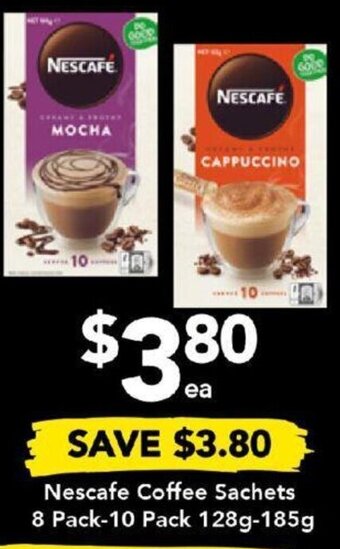 Drakes Nescafe Coffee Sachets 8 Pack-10 Pack 128g-185g offer