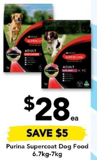 Drakes Purina Supercoat Dog Food 6.7kg-7kg offer