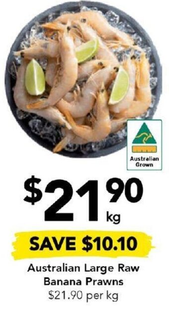 Drakes Australian Large Raw Banana Prawns offer
