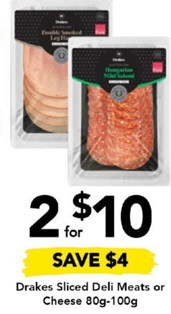 Drakes Drakes Sliced Deli Meats or Cheese 80g-100g offer