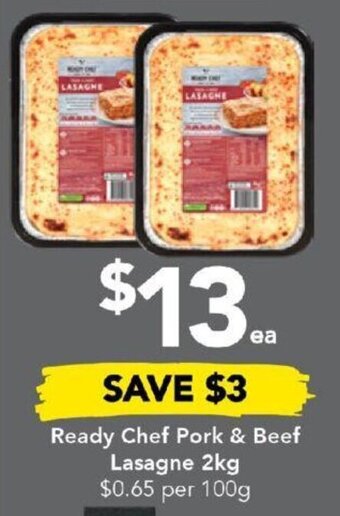 Drakes Ready Chef Pork & Beef Lasagne 2kg offer