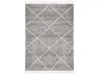 LivingStyles Saffron Hawa Fringed Shag Rug, 240x330cm, Silver offer