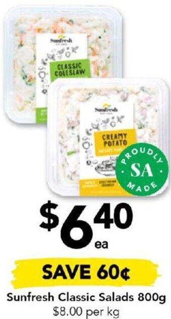 Drakes Sunfresh Classic Salads 800g offer