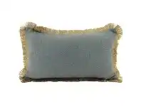 LivingStyles Farra Linen Fringe Lumbar Cushion, Dark Grey offer