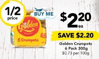 Drakes Golden Crumpets 6 Pack 300g offer
