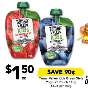 Drakes Tamar Valley Kids Greek Style Yoghurt Pouch 110g offer