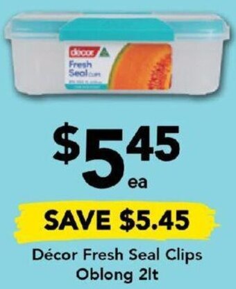 Drakes Décor Fresh Seal Clips Oblong 2lt offer