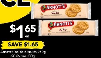 Drakes Arnott's Yo-Yo Biscuits 250g offer