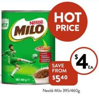 Foodworks Nestlé Milo 395/460g offer