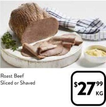Foodworks Roast Beef Sliced or Shaved offer