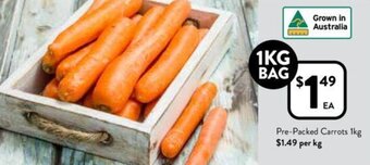 Foodworks Pre-Packed Carrots 1kg offer