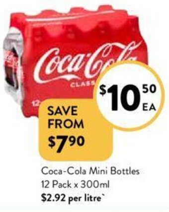 Foodworks Coca-Cola Mini Bottles 12 Pack x 300ml offer