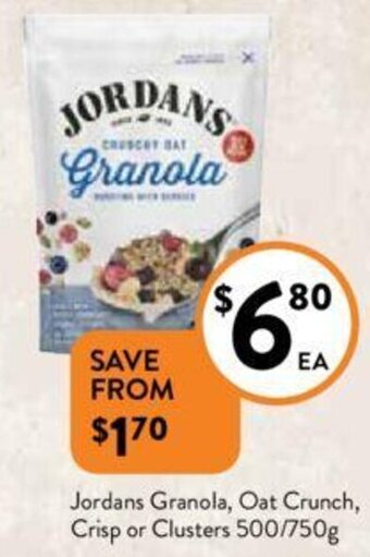 Jordans Granola, Oat Crunch, Crisp or Clusters 500/750g