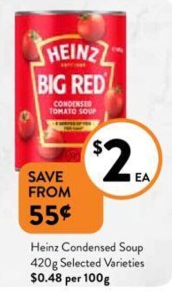 Foodworks Heinz Condensed Soup 420g Selected Varieties offer
