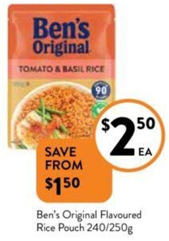 Foodworks Ben's Original Flavoured Rice Pouch 240/250g offer