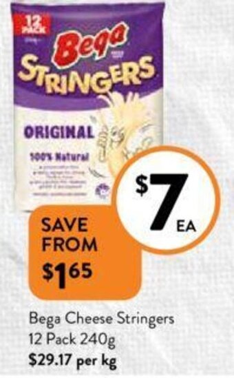 Foodworks Bega Cheese Stringers 12 Pack 240g offer