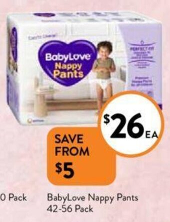 Foodworks BabyLove Nappy Pants 42-56 Pack offer