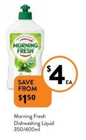 Foodworks Morning Fresh Dishwashing Liquid 350/400ml offer
