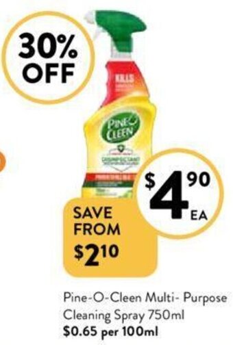 Foodworks Pine-O-Cleen Multi-Purpose Cleaning Spray 750ml offer