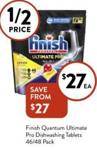 Foodworks Finish Quantum Ultimate Pro Dishwashing Tablets 46/48 Pack offer
