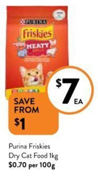 Foodworks Purina Friskies Dry Cat Food 1kg offer