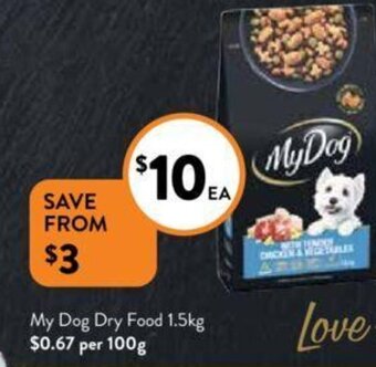 Foodworks My Dog Dry Food 1.5kg offer