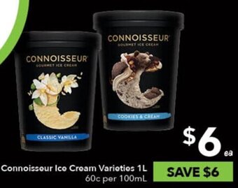 Connoisseur Ice Cream Varieties 1L
