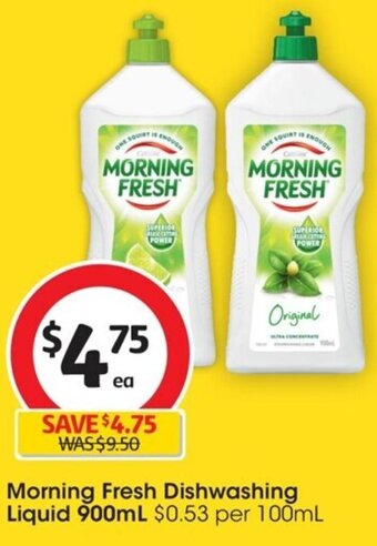Coles Morning Fresh Dishwashing Liquid 900mL offer