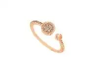 Bevilles Jewellery 9ct Rose Gold Cubic Zirconia & Ball Open Stackable Ring offer