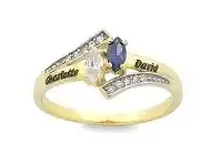 Bevilles Jewellery Personalised 9ct Yellow Gold Birthstone Name Ring offer