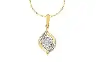 Bevilles Jewellery 9ct Yellow Gold Diamond Set Flame Necklace offer
