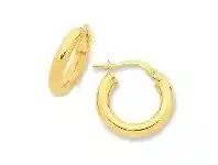 Bevilles Jewellery 9ct Yellow Gold Silver Infused Hoop Earrings 10mm offer
