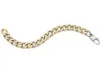 Bevilles Jewellery Mens Stainless Steel Two Tone Curb Bracelet offer