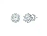Bevilles Jewellery Love by Michelle Beville Halo Solitaire Earrings with 0.65ct of Diamonds in 18ct White Gold offer